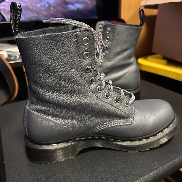 Dr. Martens Navy Leather Boots - Picture 6 of 14